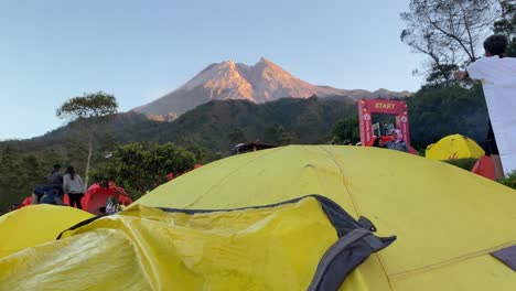 morning-view-of-Mount-Merapi-and-clear-blue-sky