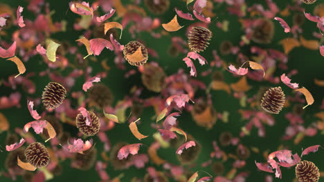 Herbstblätter-Und-Tannenzapfen-Windiger-Hintergrund-Looptile