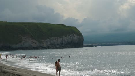 Santa-Barbara-Beach-at-Ribeira-Grande,-Sao-Miguel-Island,-The-Azores,-Portugal---July-2023
