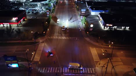 Drohnenaufnahmen-Vom-Rutherford-Boulevard,-Nachdem-Ein-Fußgänger-Von-Einem-Auto-Angefahren-Und-Mitgeschleift-Wurde