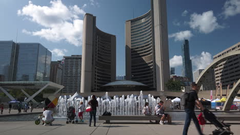 Wide-shot-of-family-gatherings-at-City-Hall