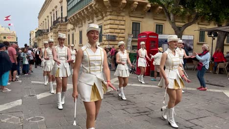 A-music-parade-with-people-watching-in-the-background-in-Valetta