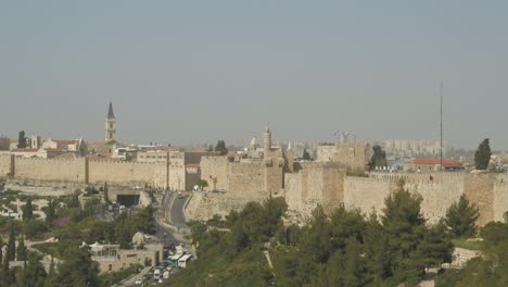 Ciudad-Vieja-De-Jerusalén-Y-Cúpula-Dorada-De-La-Mezquita-De-Al-Aqsa
