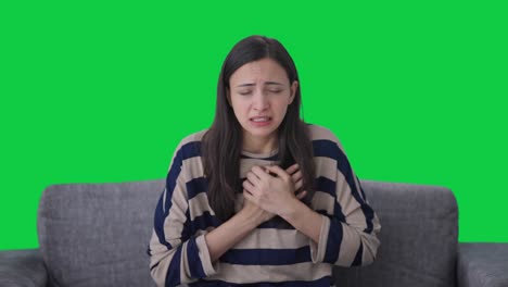 Indian-girl-having-an-heart-attack-Green-screen