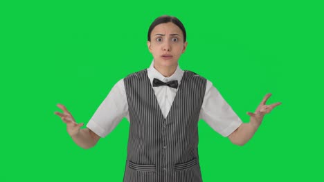 Angry-Indian-woman-waiter-shouting-on-the-customer-Green-screen