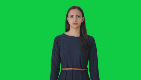Angry-Indian-girl-staring-at-the-camera-Green-screen