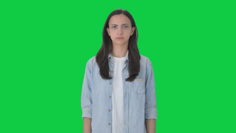 Angry-Indian-girl-staring-at-the-camera-Green-screen
