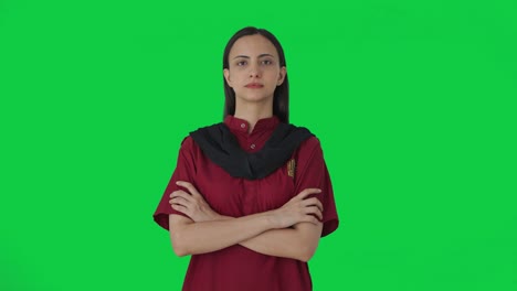 Porträt-Einer-Indischen-Haushälterin-Auf-Grünem-Bildschirm