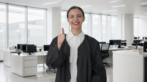 Happy-Indian-female-lawyer-showing-thumbs-up