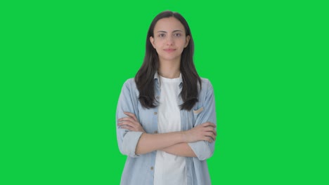 Portrait-of-Confident-Indian-girl-Green-screen