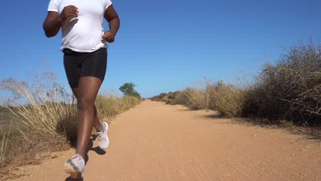 Black-woman-running-in-the-sand