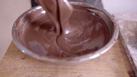 Crop-anonymous-person-stirring-melted-chocolate-in-bowl