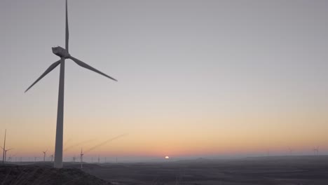 Windmills-in-operation-at-sunrise