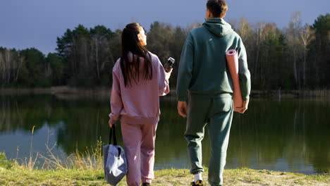 Couple-walking-in-the-forest