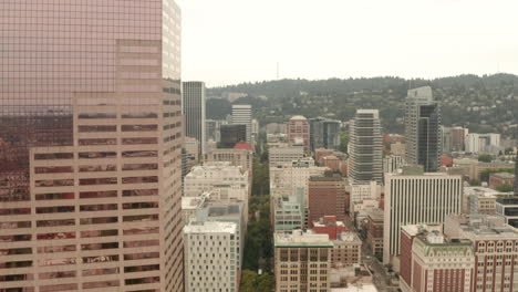 Aerial-shot-down-Portland-city-grid