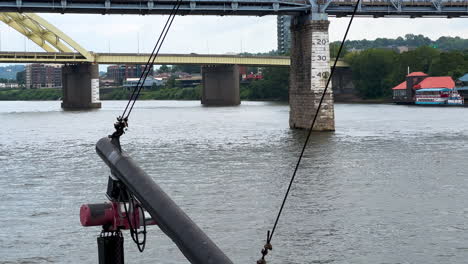 View-Of-Purple-People-Bridge-And-Daniel-Carter-Beard-Bridge-In-Cincinnati,-Ohio,-USA