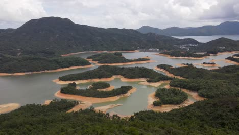 Luftaufnahme-Des-Tai-Lam-Top-Reservoirs-In-Hongkong
