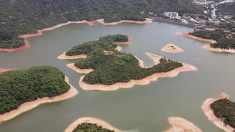 Aerial-View-Of-Tai-Lam-Chung-Reservoir-In-Hong-Kong