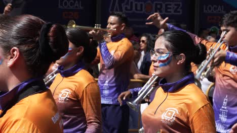 Wind-Section-of-Marching-Band-Reaching-a-Hault-During-Costa-Rican-Independence-Day-Parade