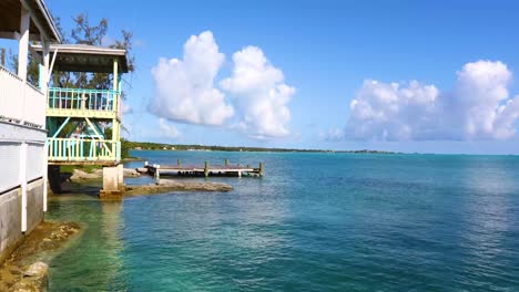 This-is-a-static-video-taken-in-Georgetown-on-Exuma-in-the-Bahamas,-of-the-ocean-and-a-dock