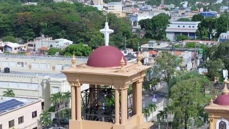 Iglesia-Consolacion-Bell-Tower-In-San-Cristobal,-Dominican-Republic