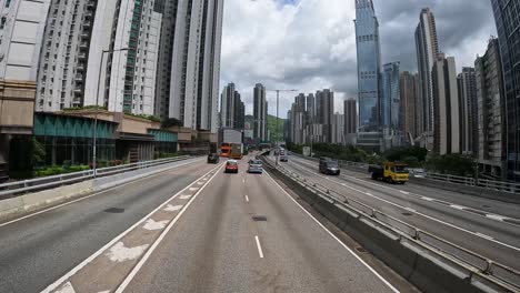 Timelapse-View-From-Double-Decker-Bus-Travelling-From-Mong-Kok-to-Tuen-Mun-In-Hong-Kong
