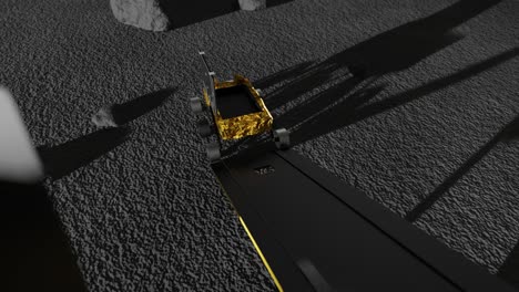 3D-Animation-Des-Chandrayaan-Rover,-Der-Auf-Der-Mondoberfläche-Eingesetzt-Wird