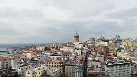 Drohnenansicht:-Galata-Turm-Und-Die-Skyline-Von-Istanbul-Von-Beyoglu