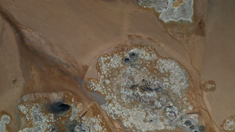 Lonely-person-exploring-geothermal-Icelandic-area,-depicted-as-Mars-land