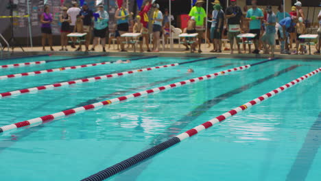 Swimmers-Doing-Backstroke-In-The-Pool-During-Swimming-Competition
