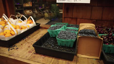 Boxes-of-Wild-Blueberries-Lemons-Grapes-at-a-Local-Vegan-Organic-Summer-Farmers-Market-Reads-on-Sale-in-St-Léon-Gardens-Winnipeg-Manitoba-Canada