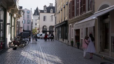 Street-scene-of-Pau,-capital-of-Pyrénées-Atlantiques,-South-West-region-of-France