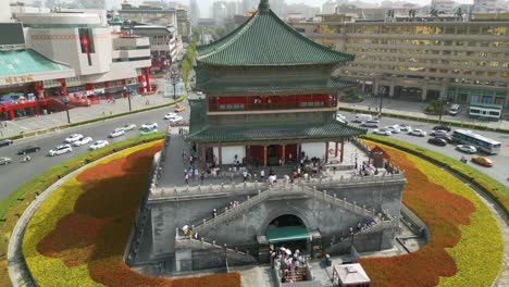 Rotierende-Antenne-Des-Glockenturms-Von-Xi&#39;an,-China