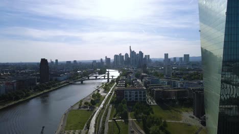 EZB,-european-central-Bank,-refelctions,-skyline,-frankfurt,-main,-water,-finance,-buisness,-money,-economic