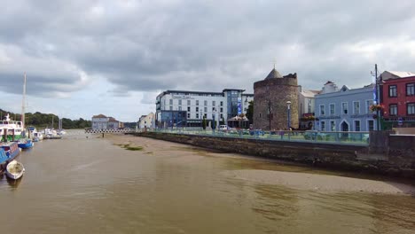 Waterford-City-Centre-Reginalds-Tower-on-The-Quay-on-a-summer-morning