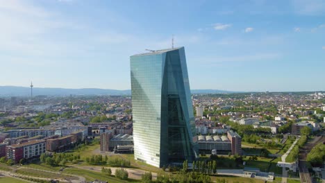 EZB,-European-Central-Bank,-Frankfurt,-Main,-Skyline,-Reflections,-Money-System,-Europe,-Finance,-Buisness