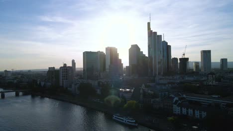 Skyline,-Frankfurt-Am-Main,-Main,-Finanzen,-Bezirk,-Dokumentarfilm,-Kino,-Commerzbank,-Bankwesen,-Geld,-Kino,-Drohne