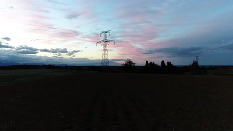 Drone-shot-of-very-beautiful-sunset-and-sky