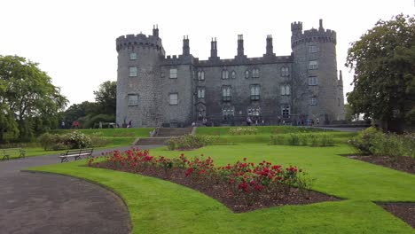 Kilkenny-City-Rose-garden-at-Kilkenny-Castle-with-Rose-beds-and-neat-lawn