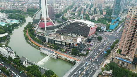 Aerial-Tour-of-Chengdu's-Vibrant-Shopping-District