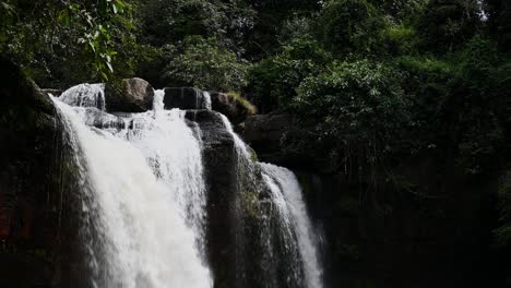 A-very-long-footage-of-the-Heo-Suwat-Waterfall-best-for-narrated-shows,-Thailand