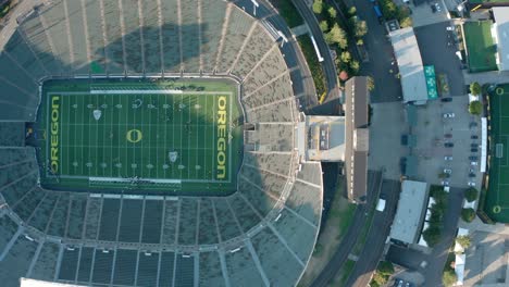 Satellite-view-of-the-football-field-of-Autzen-Stadium-of-the-University-of-Oregon-in-Eugene,-Oregon