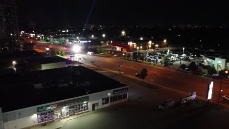 Police-Officers-On-Duty-Investigating-At-Night-During-Road-Accident-Of-Vehicles-In-Brampton,-Canada