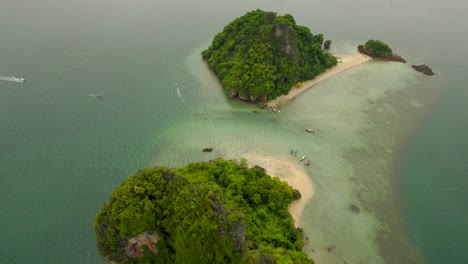 Bird's-Eye-View-Exploring-the-Tropical-Islands-of-Koh-Pakbia-in-Krabi,-Thailand