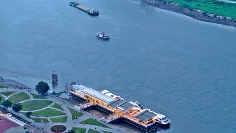 In-this-editorial-illustrative-view-from-the-Saigon-Skydeck-atop-the-Bitexco-Financial-Tower,-Ho-Chi-Minh-City-is-bejewelled-with-an-imposing-skyline,-beautiful-scenery-and-city-lights