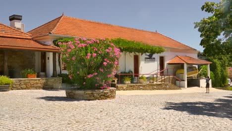 Entrance-of-the-"Quinta-do-Tedo"-Port-wine-domain-in-Portugal,-during-a-beautiful-sunny-day