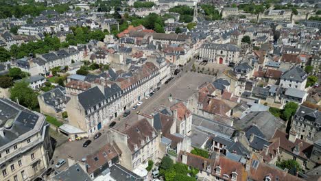 Centro-De-La-Ciudad-Caen-Normandía-Francia-Drone-Aéreo-Vista-De-Pájaro