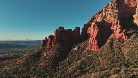 Panorama-De-Las-Colinas-De-Arenisca-De-Sedona-Durante-La-Puesta-De-Sol-En-Arizona,-EE.UU.
