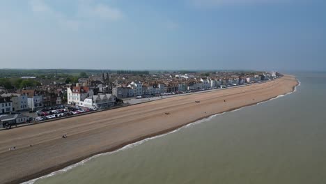 Deal-Kent-UK-shingle-beach-summers-day-UK-drone,aerial