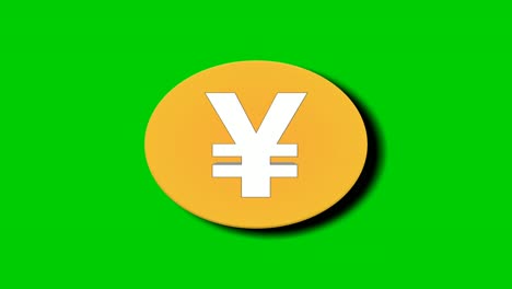 Japón-Yen-Dólar-Moneda-Dinero-Animación-Signo-Símbolo-Gráficos-En-Movimiento-En-Pantalla-Verde